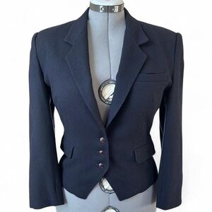 Vintage 90s Jones New York 100% wool cropped blazer size 8